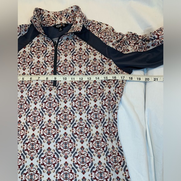 Kerrits Cross Trainer Fleece Tech Top Women’s Small Quarterzip Horse Print - Picture 7 of 8